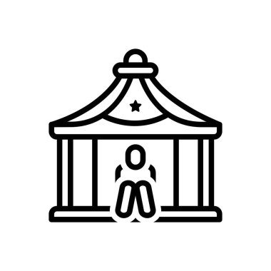 Sığınak için siyah çizgi simgesi