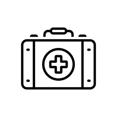 İlk yardım için siyah çizgi simgesi