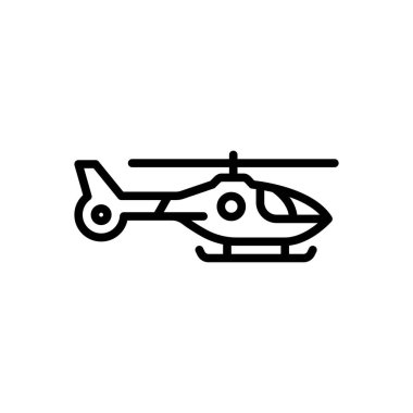 Helikopter için siyah çizgi simgesi 