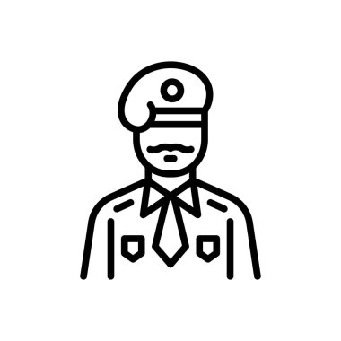 Asker için siyah çizgi simgesi 