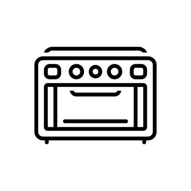 Fırın için siyah çizgi simgesi 