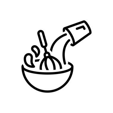 Karıştırma kabı için siyah çizgi simgesi