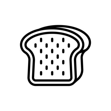 Tost ekmeği için siyah çizgi simgesi