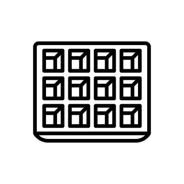 Waffle için siyah çizgi simgesi 