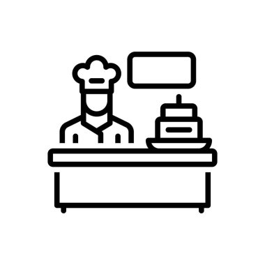 Fırıncı için siyah çizgi simgesi 