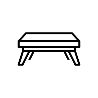 Black line icon for table 