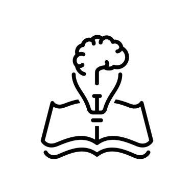 Black line icon for knowledge