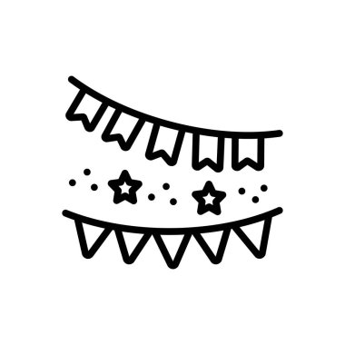 Kağıt çelenk için siyah çizgi simgesi