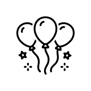 Balonlar için siyah çizgi simgesi 