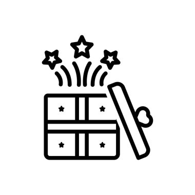 Hediye için siyah çizgi simgesi 