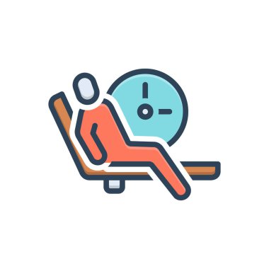 Sabırlı olmak için renk illüstrasyon simgesi