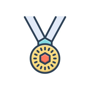 Madalya için renk illüstrasyon simgesi 