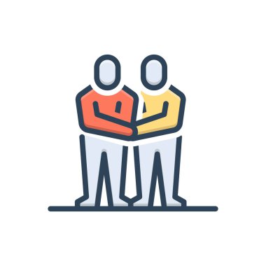 Müzakere için renk illüstrasyon simgesi 