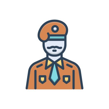 Asker için renk illüstrasyon simgesi 