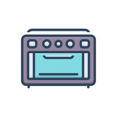 Fırın için renk illüstrasyon simgesi 