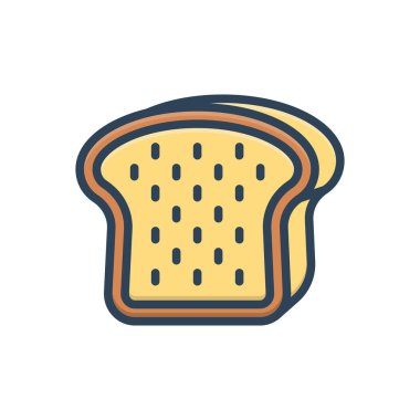 Tost ekmeği için renk illüstrasyon simgesi