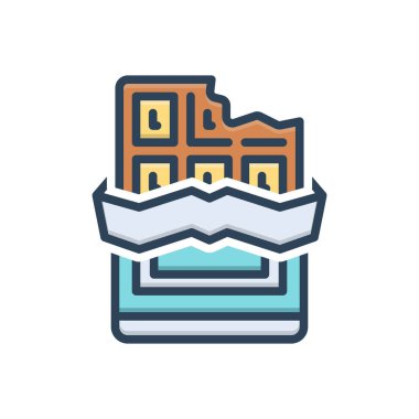 Çikolata için renk illüstrasyon simgesi 