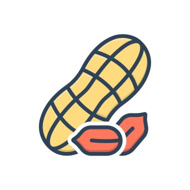 Fıstıklar için renk illüstrasyon simgesi 