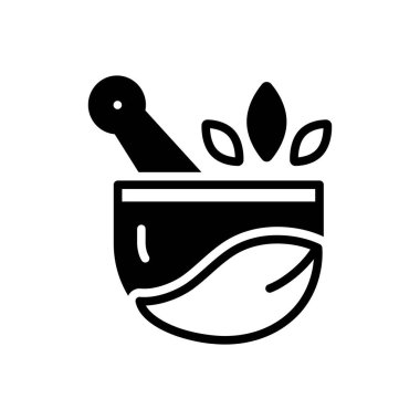 Doğal tıp için siyah katı simge