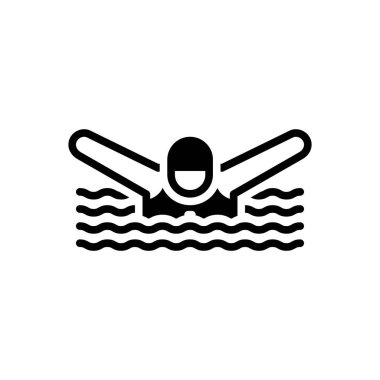 Yüzmek için siyah katı simge 