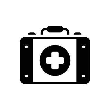 İlk yardım için siyah katı simge