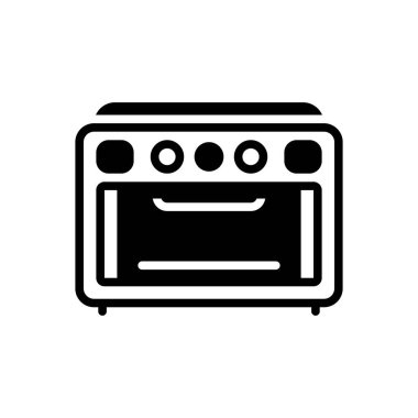 Fırın için siyah katı simge 