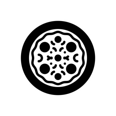 Pizza için siyah katı simge 