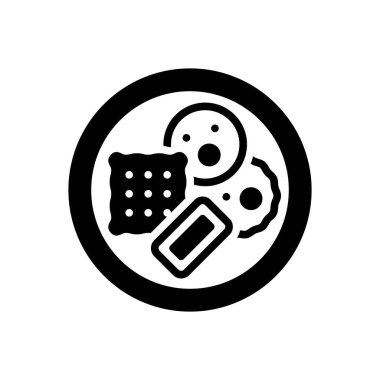 Bisküvi için siyah katı simge 