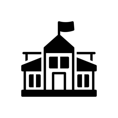 Okul için siyah katı simge 