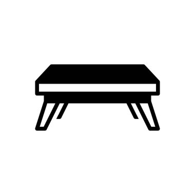 Masa için siyah katı simge 