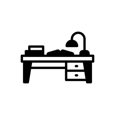 Masa için siyah katı simge 