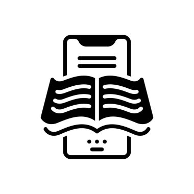 Kitap için siyah katı simge 