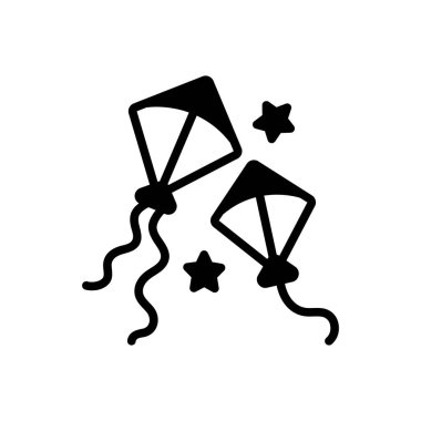 Uçurtma için siyah katı simge 