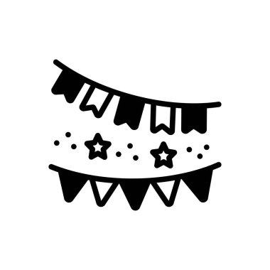 Kağıt çelenk için siyah katı simge