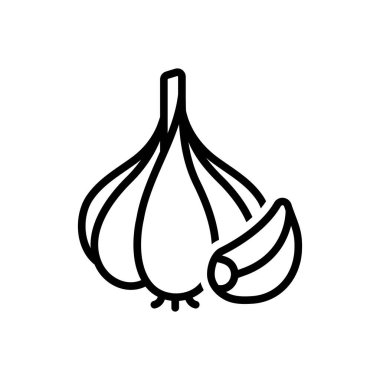 Sarımsak için siyah çizgi simgesi 
