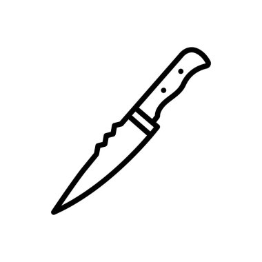 Bıçak için siyah çizgi simgesi 