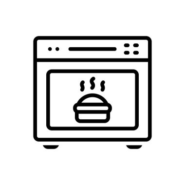 Fırın için siyah çizgi simgesi 