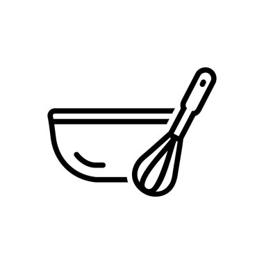 Karıştırma kabı için siyah çizgi simgesi