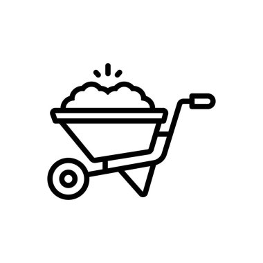 El arabası için siyah çizgi simgesi 