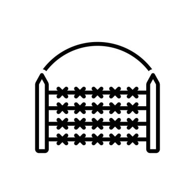 çit için siyah çizgi simgesi 