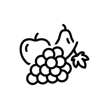 Meyveler için siyah çizgi simgesi