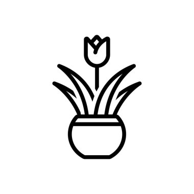 Bitki için siyah çizgi simgesi 