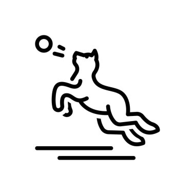 Köpekle oynamak için siyah çizgi simgesi