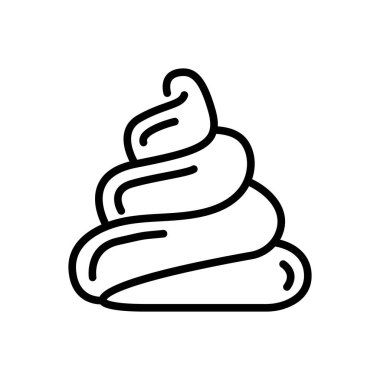 Black line icon for poop  clipart