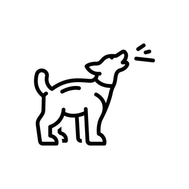 Köpek havlaması için siyah çizgi simgesi