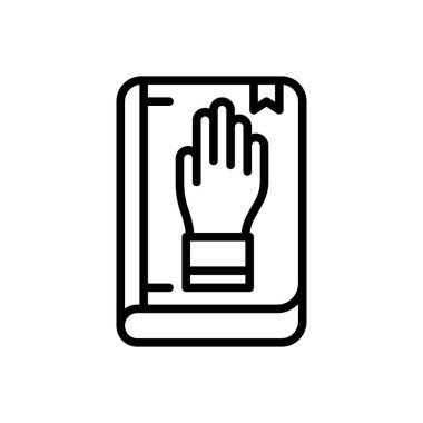 Yeminin siyah çizgi simgesi 