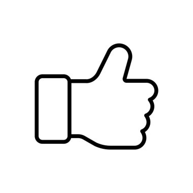 Baş parmak için siyah çizgi simgesi