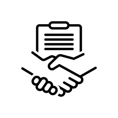 Anlaşma için siyah çizgi simgesi 