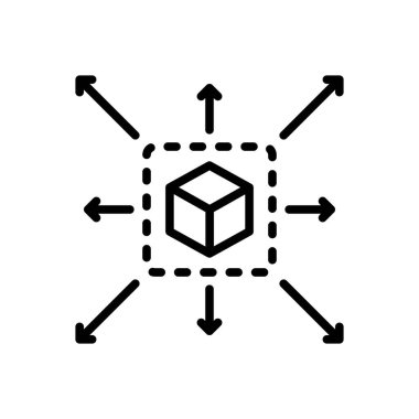 Boyut için siyah çizgi simgesi 