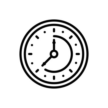 Saat için siyah çizgi simgesi 